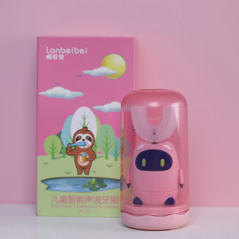 Kids Smart Electric Toothbrush 360 Degrees U Type Toothbrush Automatic Ultrasonic Children Teeth Tooth Brush Cartoon