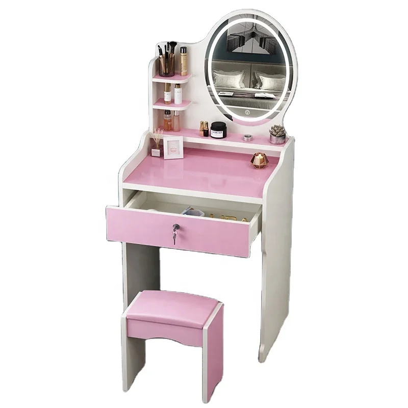Bedroom Tocador Coiffeuse  Wholesale Vanity little girls Makeup Mirror With LED Lights Dressing Table Dressers