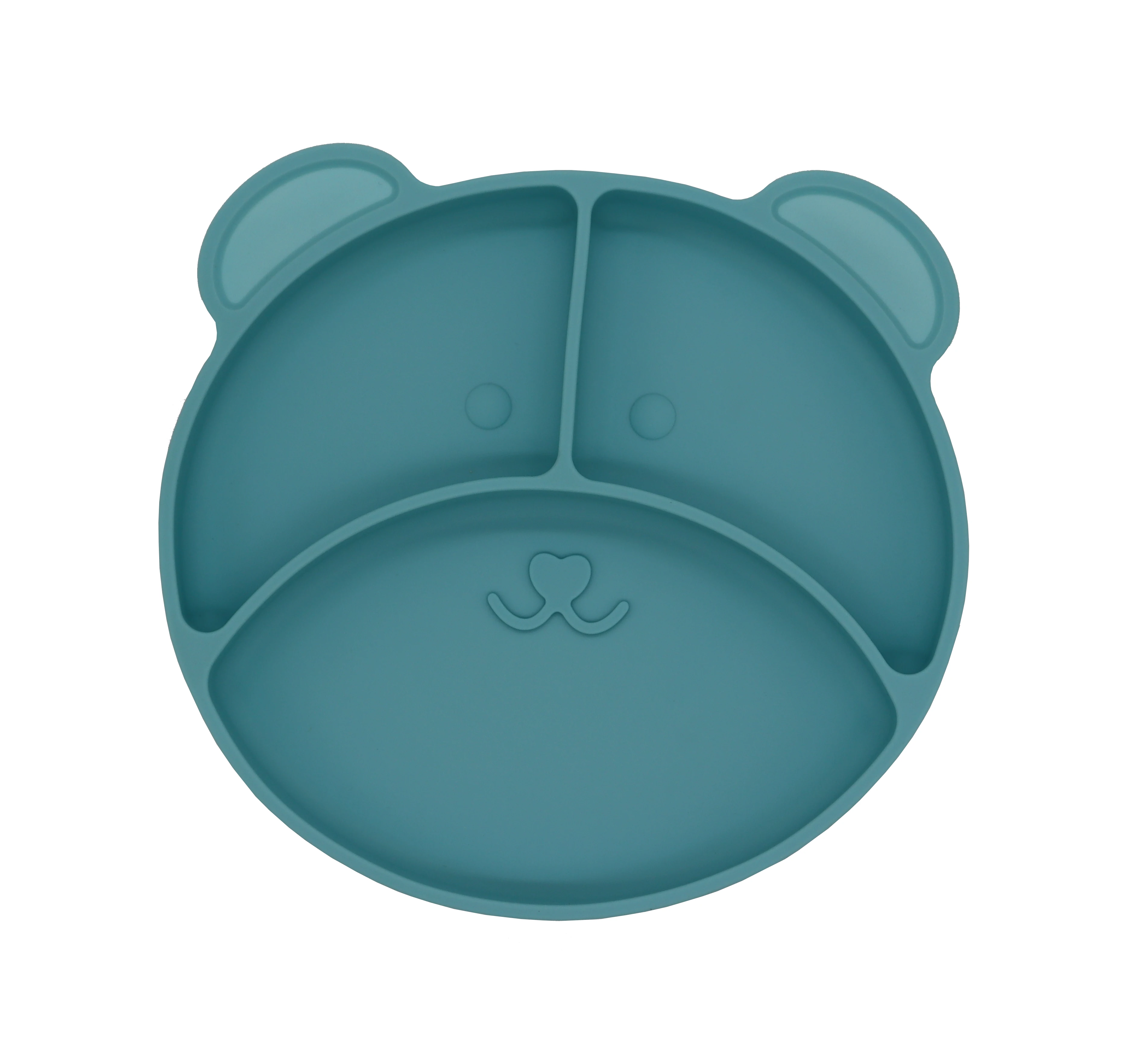 Infant Feeding  Self-Feeding Suction Plate for Baby Toddler Divided Silicone Dish for Weaning Babies Oven Safe Plate