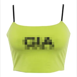 Sleeveless Strap Tank Tops female Slip Crop Tops Letter Print Women Letter Summer Vest Women Crop Tank Tops