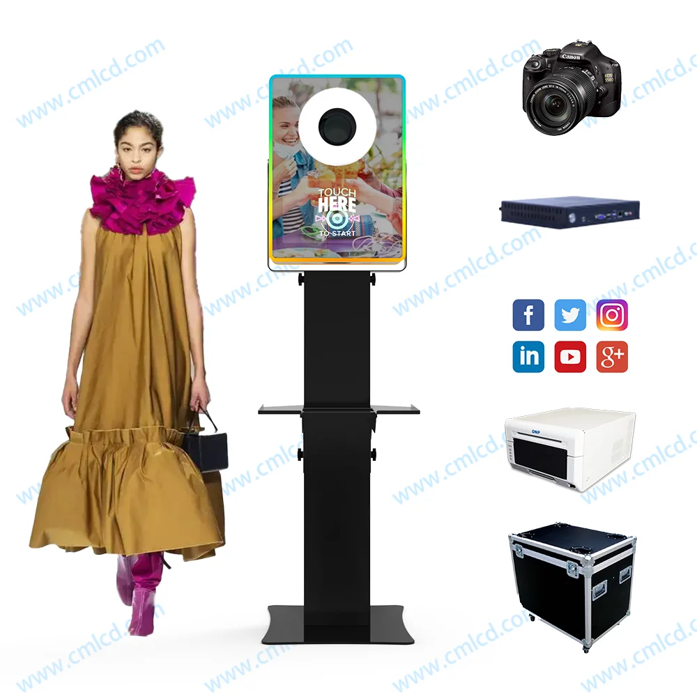 Factory Direct Sale DSLR photobooth machine 13.3 inch magic mirror photobooth  LED flash ring light Photo Booth