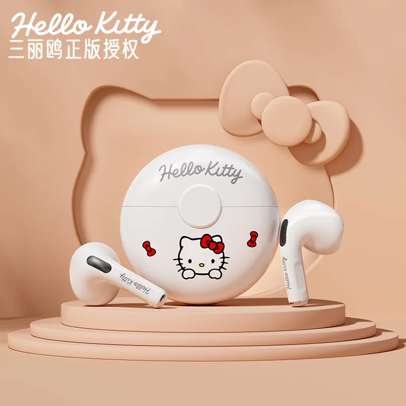 Sanrion персонажи Kitty фиолетовые Kuromy Bluetooth Airpods шумоподавление спортивные стерео наушники подвесные беспроводные гарнитуры