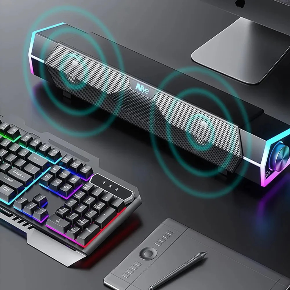 Computer Speaker Surround Soundbar Blue tooth Speaker 5.0 Wired Loudspeaker Stereo Subwoofer Sound bar for Laptop PC Gamer