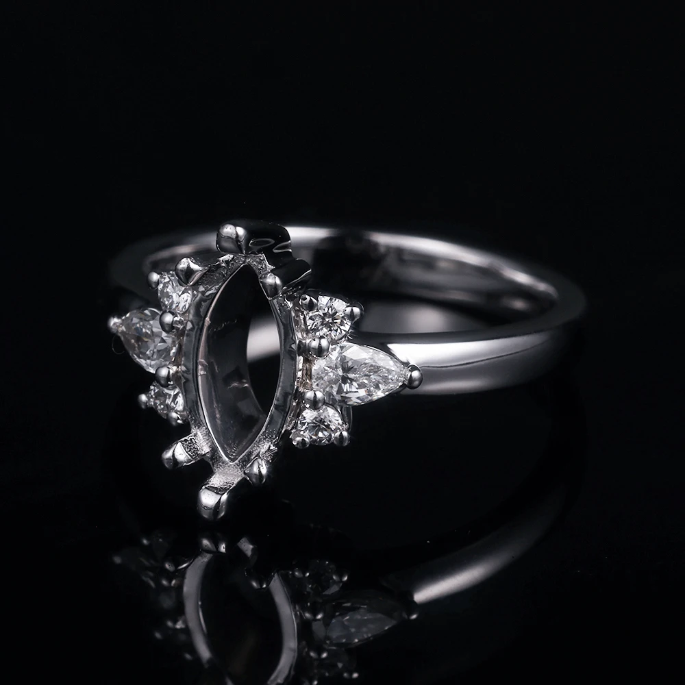 OEM Ring Mounting Settings S925 Sliver Real Gold Ring Mounting Jewelry Custom Moissanite Diamond Wedding Empty Ring