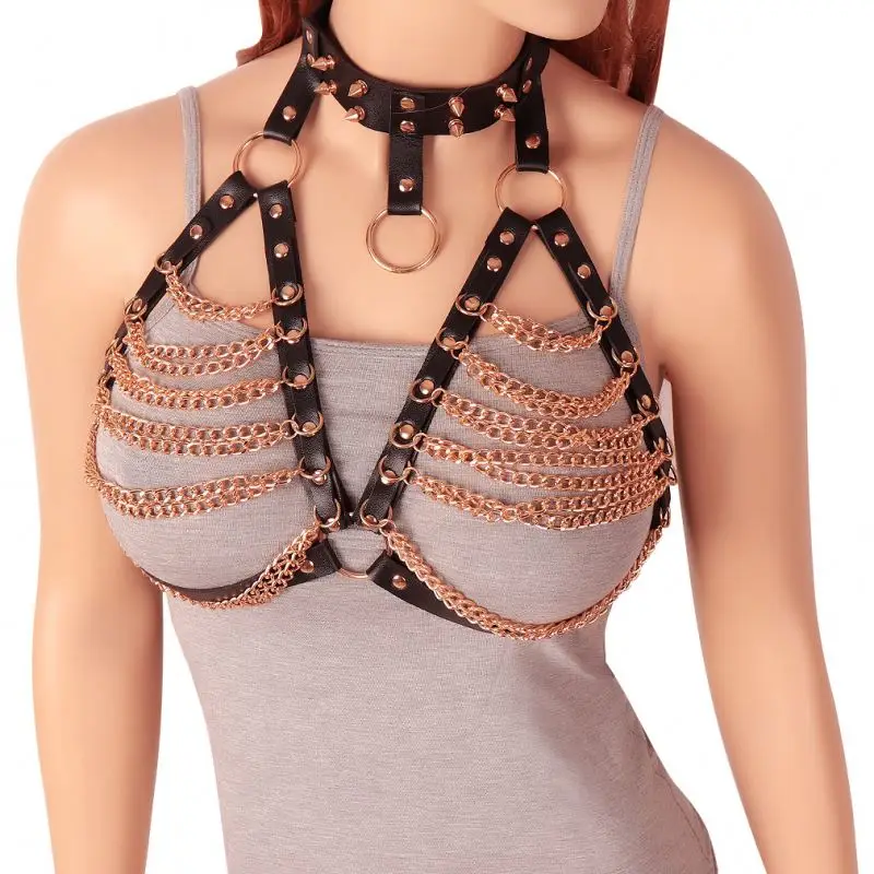 Sex Products Adjustable Leather Harness Sexy Lingerie for Women Body Bondage Rave Festival