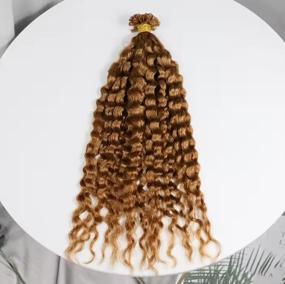 Best Quality flat tip hair extension real keratin tip raw hair extensions natural k tip extensions water wave human hair