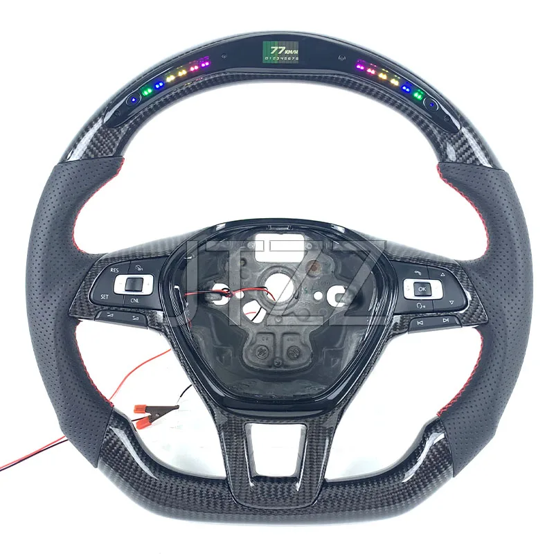 FOR Volkswagen CC Golf MK7 GTI Magotan Passat Tiguan Lingdu LED Carbon Fiber Steering Wheel