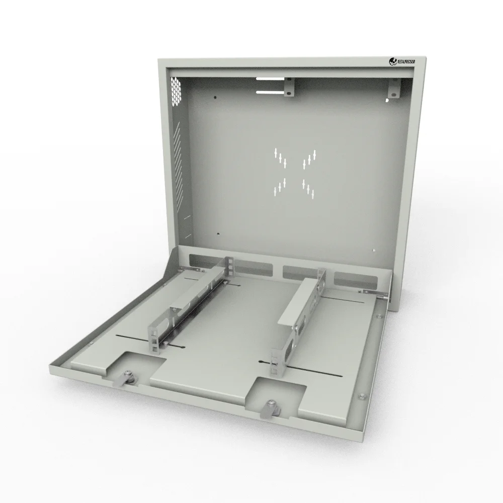OEM Custom DVR VCR NVR lock box  19-inch 1U Wall Mount Security Box with Double Lock Steel DVR NVR Security box