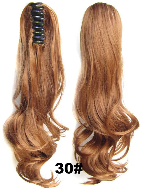 wholesale Claw Clip in Hair Extension 22 Inch Natural Soft Jaw Claw Synthetic Hairpiece Wavy Ponytail Extension for Women