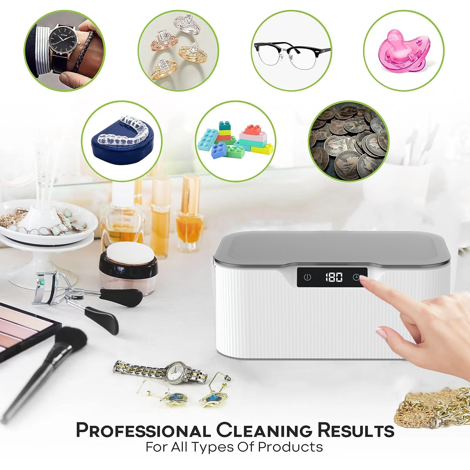 household ultrasonic teeth jewelry cleaners mini ultrasonic cleaner machine