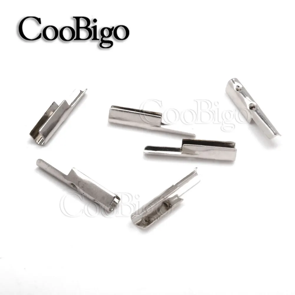 2.5mm Rope Cord Lock Ends Stopper Clip Metal Silver Paper Bag Hand Lanyard Webbing Ribbon DIY Garment Sewing Craft Accessories