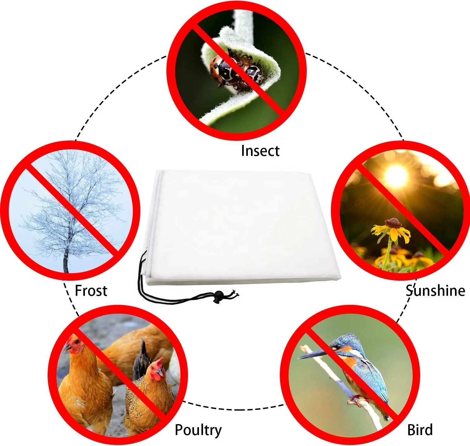 Winter Drawstring Plant Covers 0.6*0.8m Warm Plant Protection Cover Bags Frost Cloth Blanket Fruit Tree Potted Plants Freezing