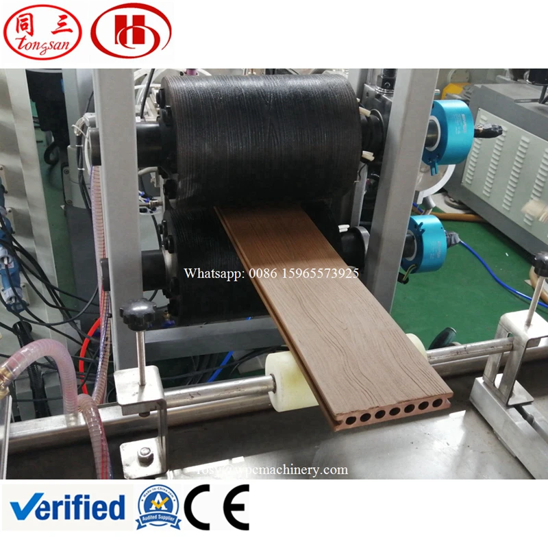 plastic extruder Tongsan CE certificated wood polymer composite extrusion machine list of equipment making WPC decking profile extruder