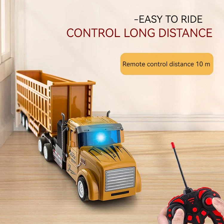 1:32 Detachable Tanker Truck Engineering Vehicles Container Semi Trailer Wireless Electric Toy Car Rc Dump Trucks With LED Light