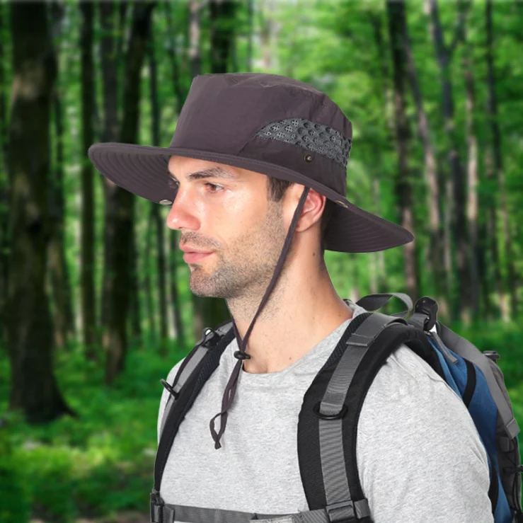 Agradecido пеший туризм шляпа сетки шляпа с широкими полями воздухопроницаемость на открытом воздухе солнцезащитные кепки с козырьком для Рыбацкая шляпа