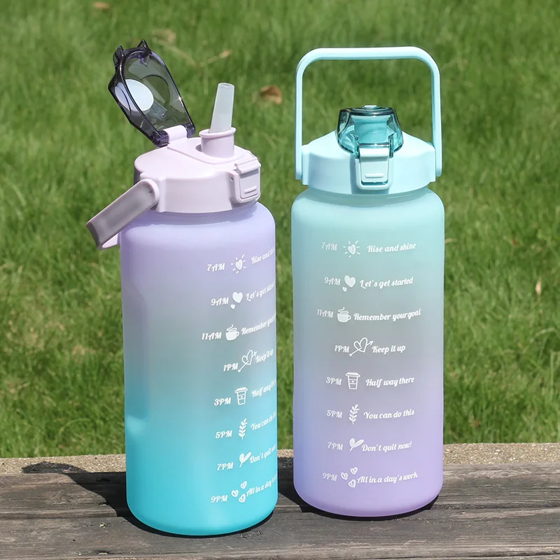 Top Seller 2000ml 2L Big Capacity Plastic Fitness Water Bottle BPA Free Sports Water Bottles Outdoor Water Flask