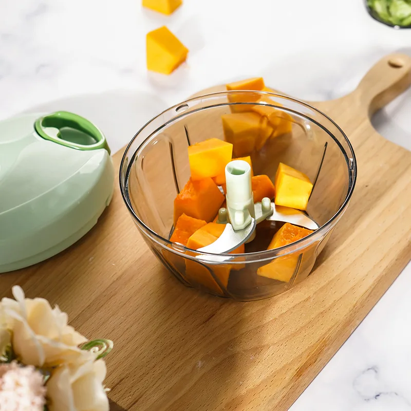 TS 400Ml/900Ml Portable Hand Pull String Ginger Garlic Mincer Onion Manual Hand Pull Cutter Food Vegetable Chopper