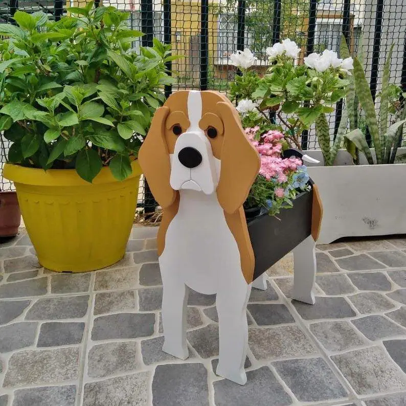 plastic flowerpot  Decor Cute Dog Flower Pot Succulent Cactus Planter Detachable PVC Dog garden pots planters