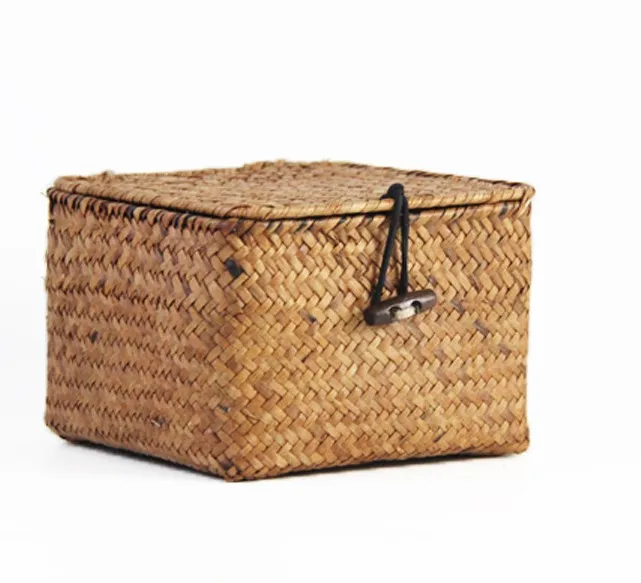 Factory wholesale Seaweed gift handwoven boxes Seagrass The Dragon Boat Festival new year Storage Basket
