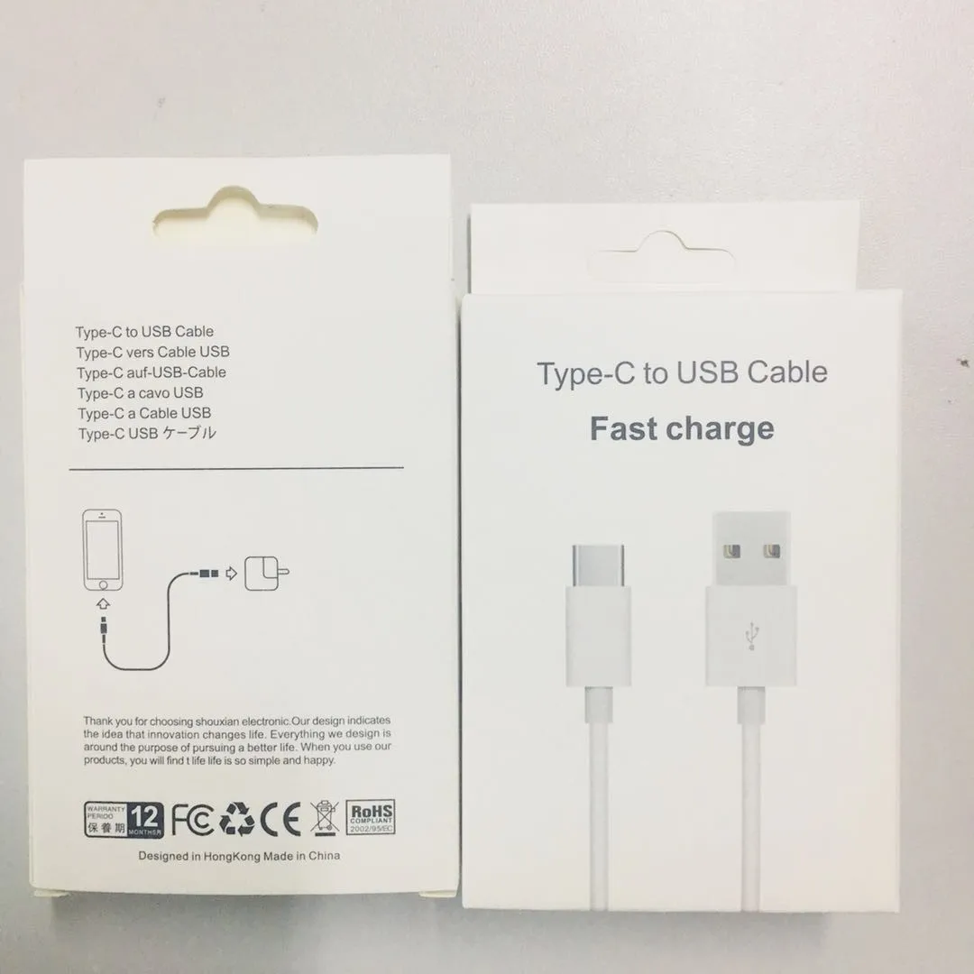 3A 30cm USB C Charger Data Cable For Samsung S9 S8 Note 9 8 USB Type C Charger Cable for Power Bank