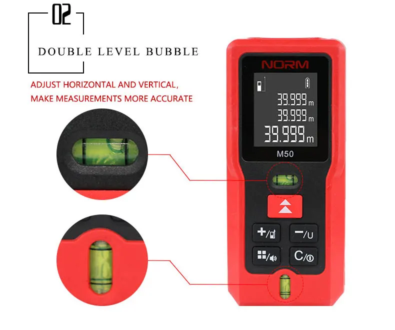 Wholesale 60m Laser Rangefinder Electronic Angle Level Laser Distance Meter