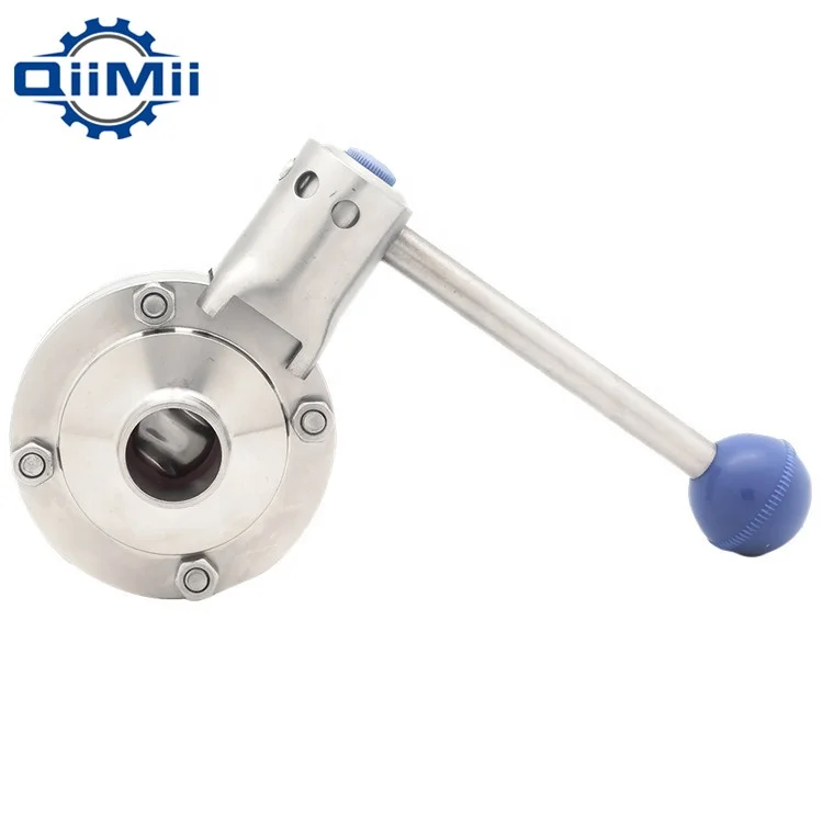 Clamp Ends Pull Handle Hygienic Stainless Steel Clamp Butterfly Valve