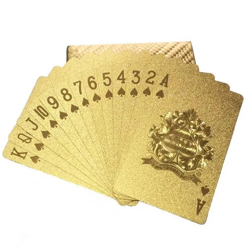 Custom Logo Playing Cards Front And Back Waterproof Black Gold Paper Holographic Poker Playing Cards Printing