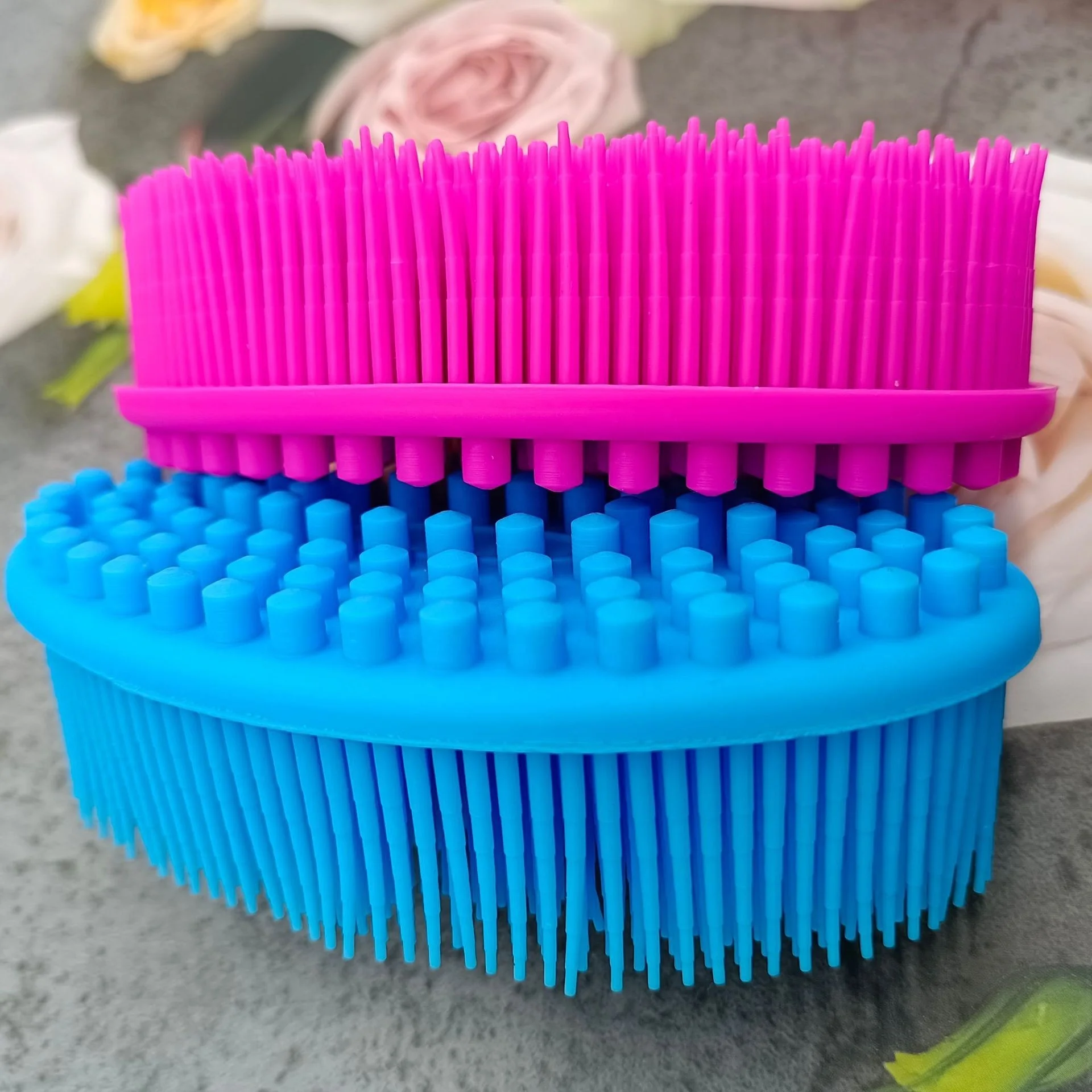 Silicone Body Scrubber Soft Exfoliating Body Bath Shower Scrubber Loofah Brush Silicone Body Brush
