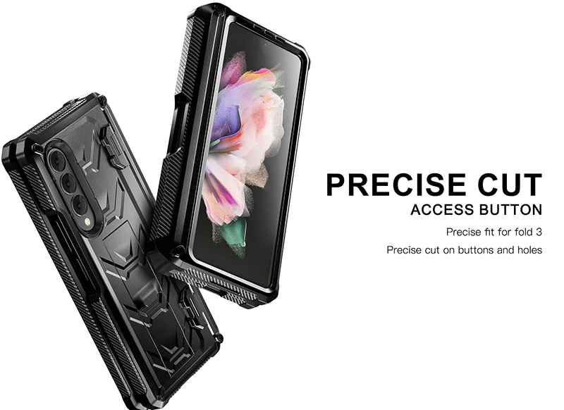 For Samsung Galaxy Z FOLD 3 rugged TPU bumper cover case built in screen protector