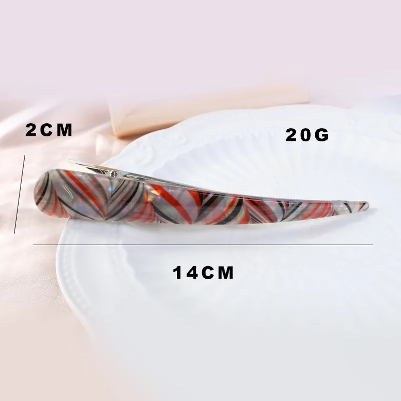 5.5 Inch Long Big Acrylic Alligator Hair Clips for Styling Non Slip Metal Duckbill Clips Hairpins Ponytail Holders Acrylic Clips