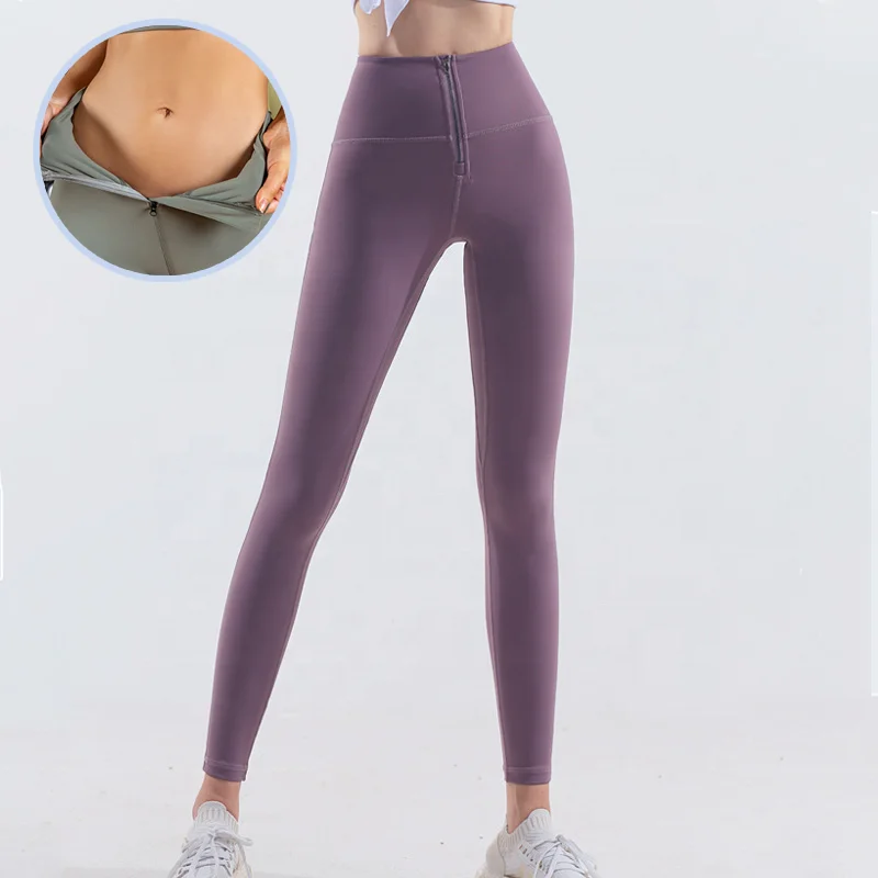 Yoga pants Hot sexy high waist zip tiktok gavelo champion lulu sheer scrunch butt purple terry women pink leggings