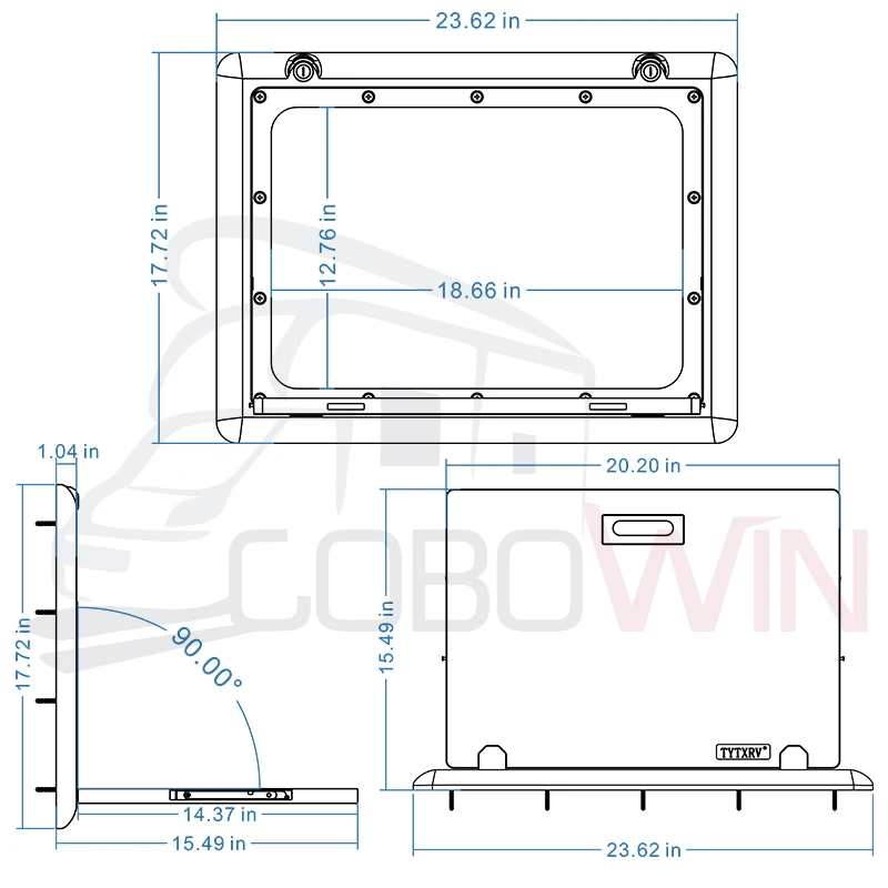 New Design Outdoor Folding Table Caravan Accessories Camper Trailer Picnic White Aluminum Alloy Caravan Folding Table