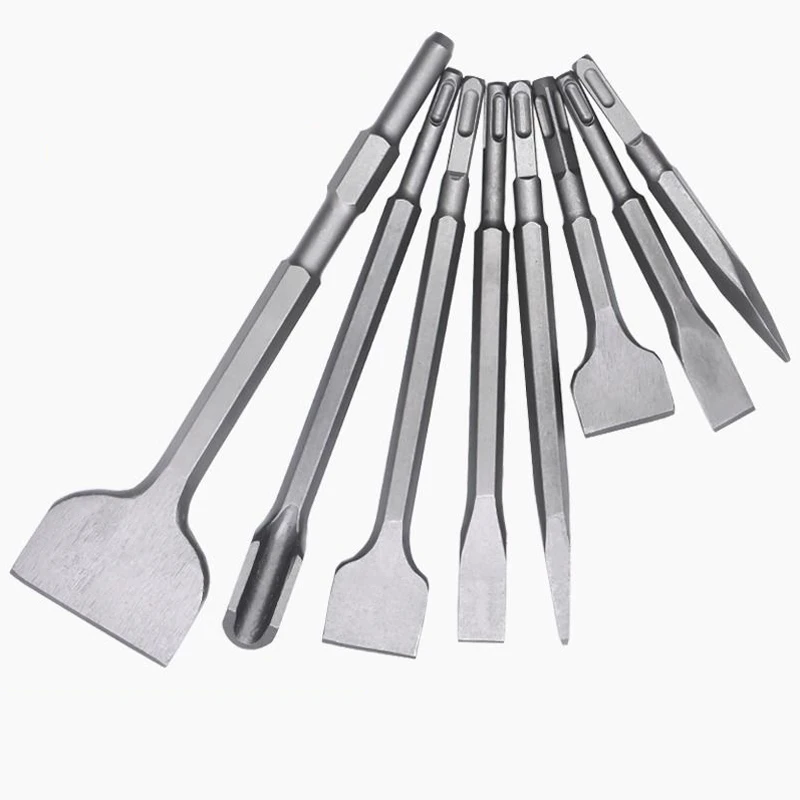 Electric Hammer Chisel Tool Set Impact Drill Square Handle Sharp Flat Chisel U-shaped Drilling Cement Wall Slotting Shovel