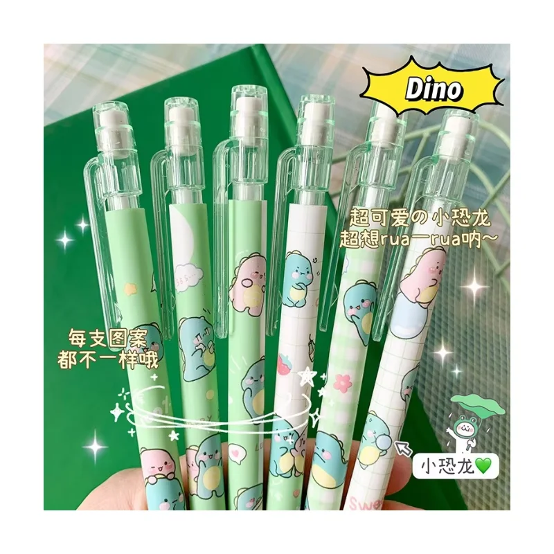 School Stationery Dinosaur Automatic Pencil 2B Activity Pencil 0.5mm Student Learning Supplies Can Be Rubbished and Pushed