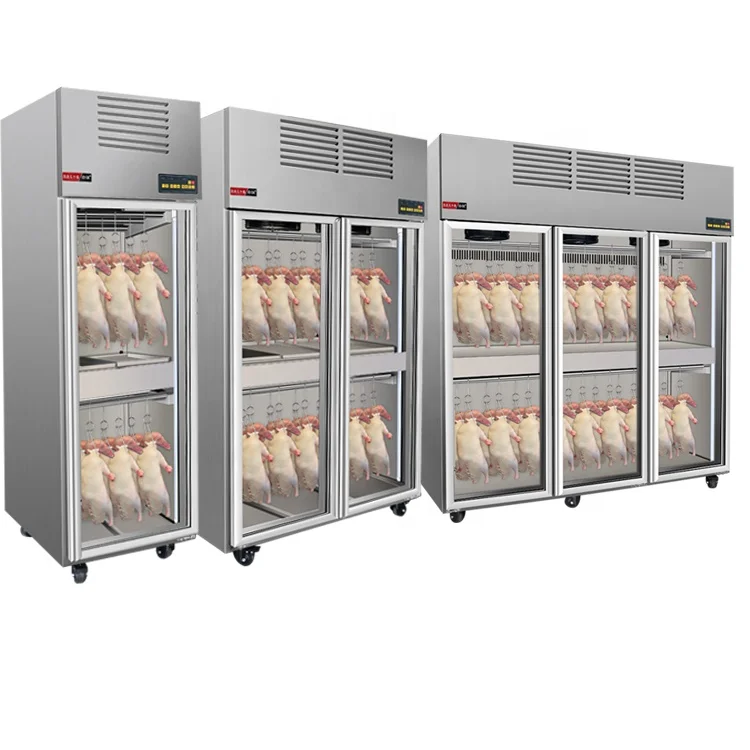 Economical Two Double Glass Door Steel Hang Duck Air Dryer Display Cabinet For Commercial Use