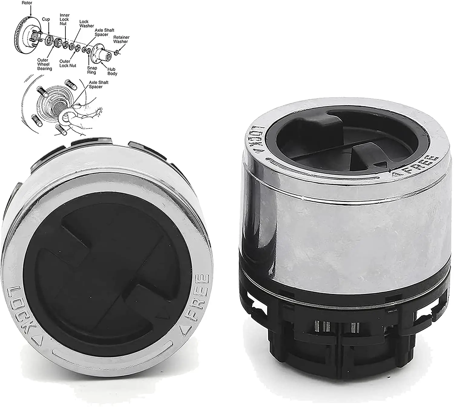 2 PCS Manual Locking Hubs F87Z-3B396-BA for Ford Ranger 1998-2003 Ford Explorer 1995-200 Mazda B-Series B2500 B3000