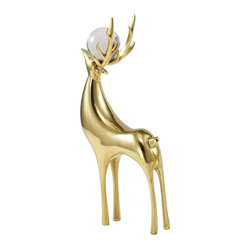 Декор Nrdic, металлическая чугунная скульптура оленя, статуя для других домашних украшений, сувенирные подарки, поделки, роскошное украшение для стола