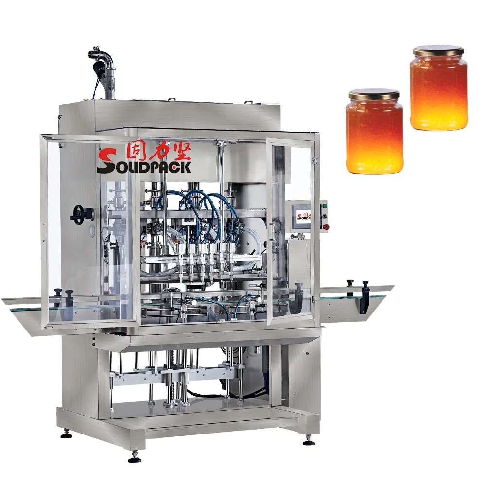 Solidpack 2 heads paste bottle honey mixing and filling machine with small volume