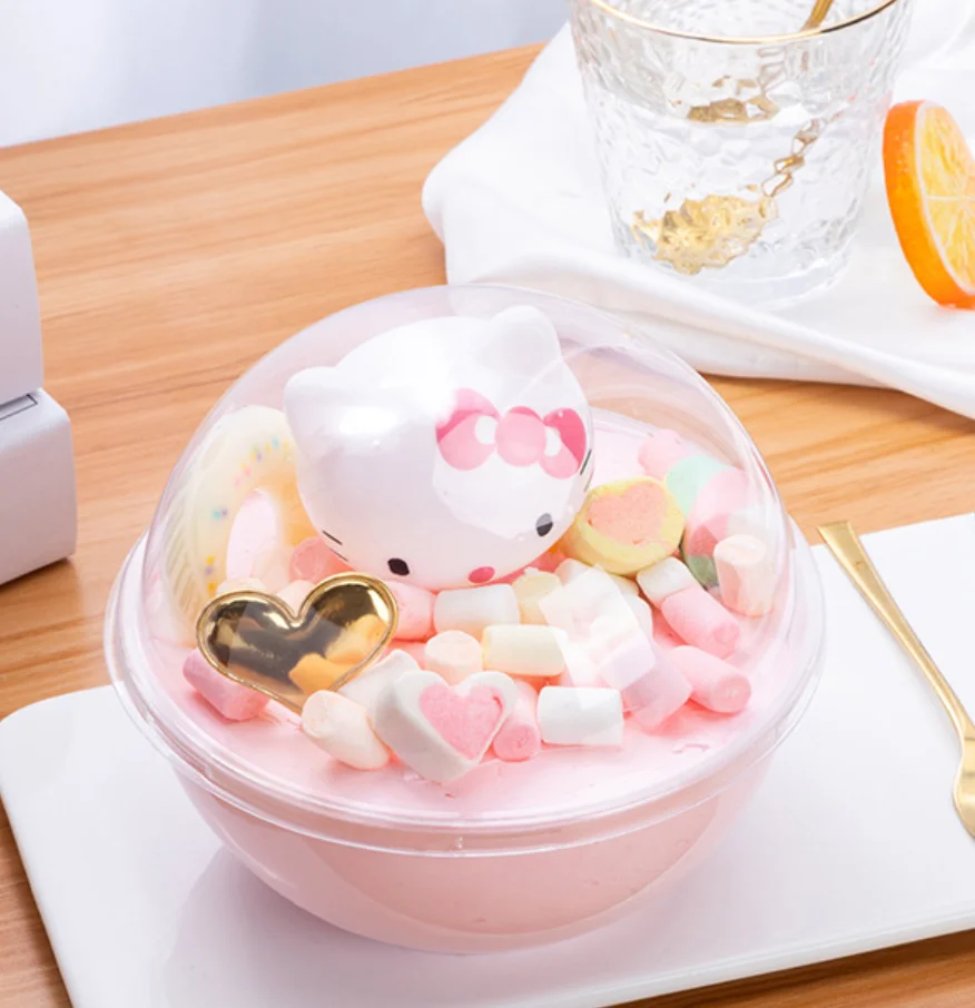 Mini Cute Dessert 400ml 500ml 700ml PET Mousse Ball Box Shaped Plastic Packaging Creative Transparent Round Cake Box