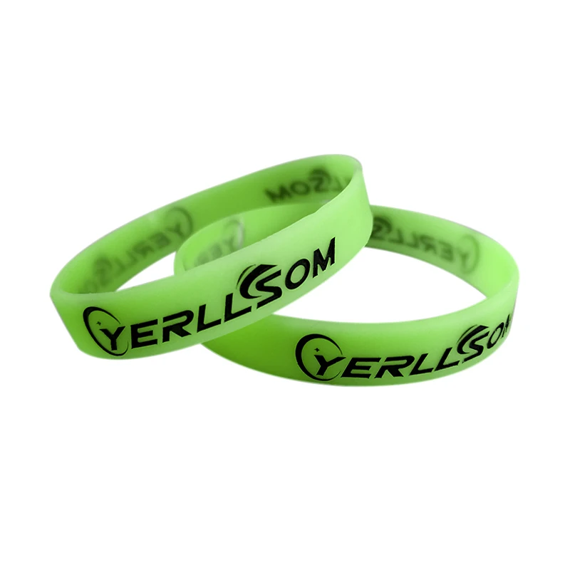 Custom Wrist Band Silicone Wristband Personalized Luminous Glowing Silicone Bracelet Wristband With Printed Logo