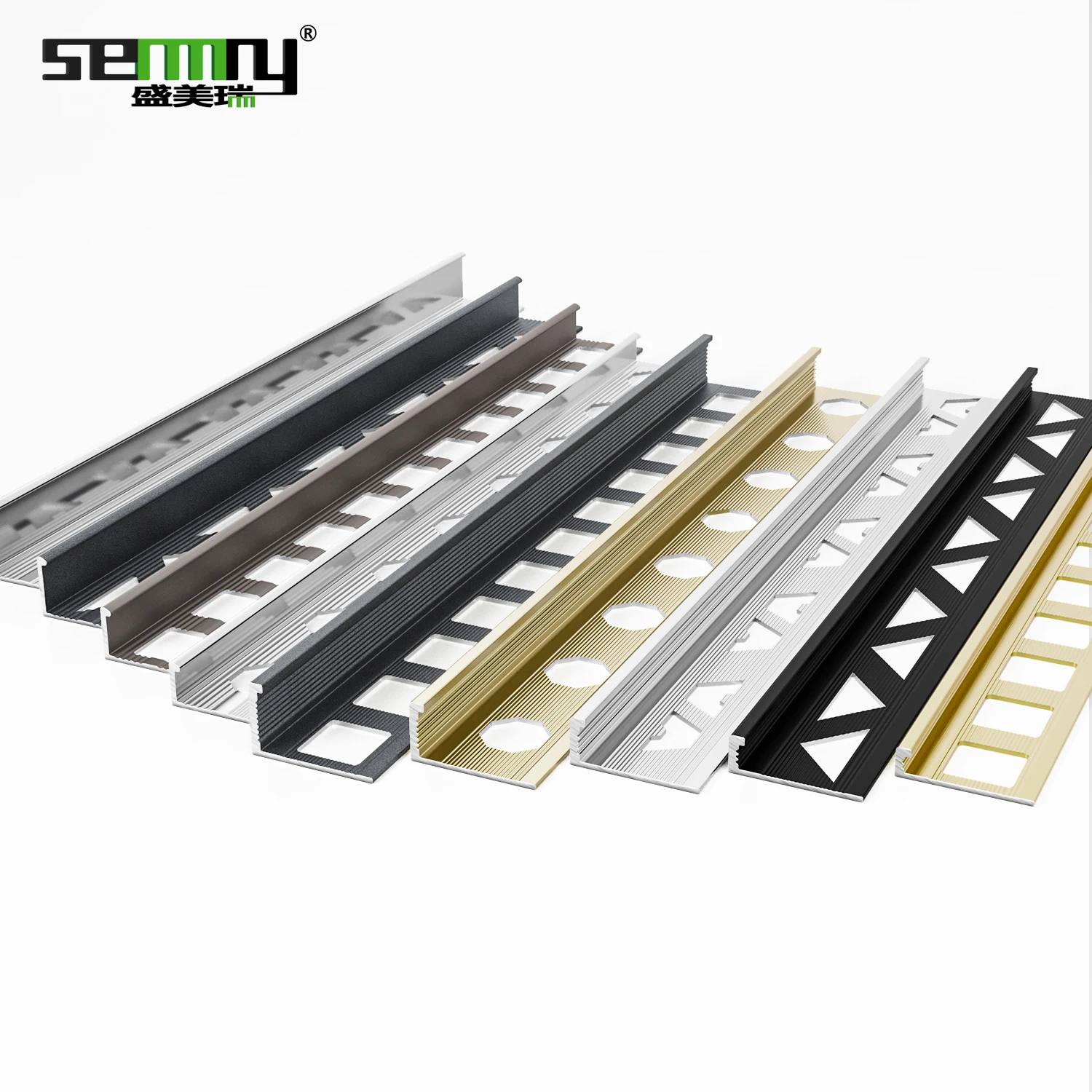 Factory wholesale free fittings l type aluminium tile trim for all kinds of shopping mall hotel wall decoration tile fittings