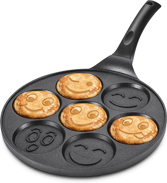 Aluminum alloy non-stick breakfast griddle crepe and pancake makers 7-mold pancake pan