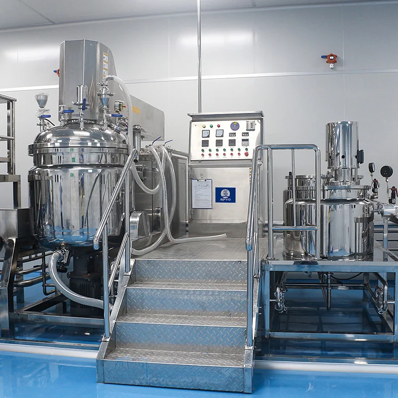 Emulsifying machine, stirring equipment, 100L-5000L cream vacuum emulsifying homogenizer mixing toothpaste machine