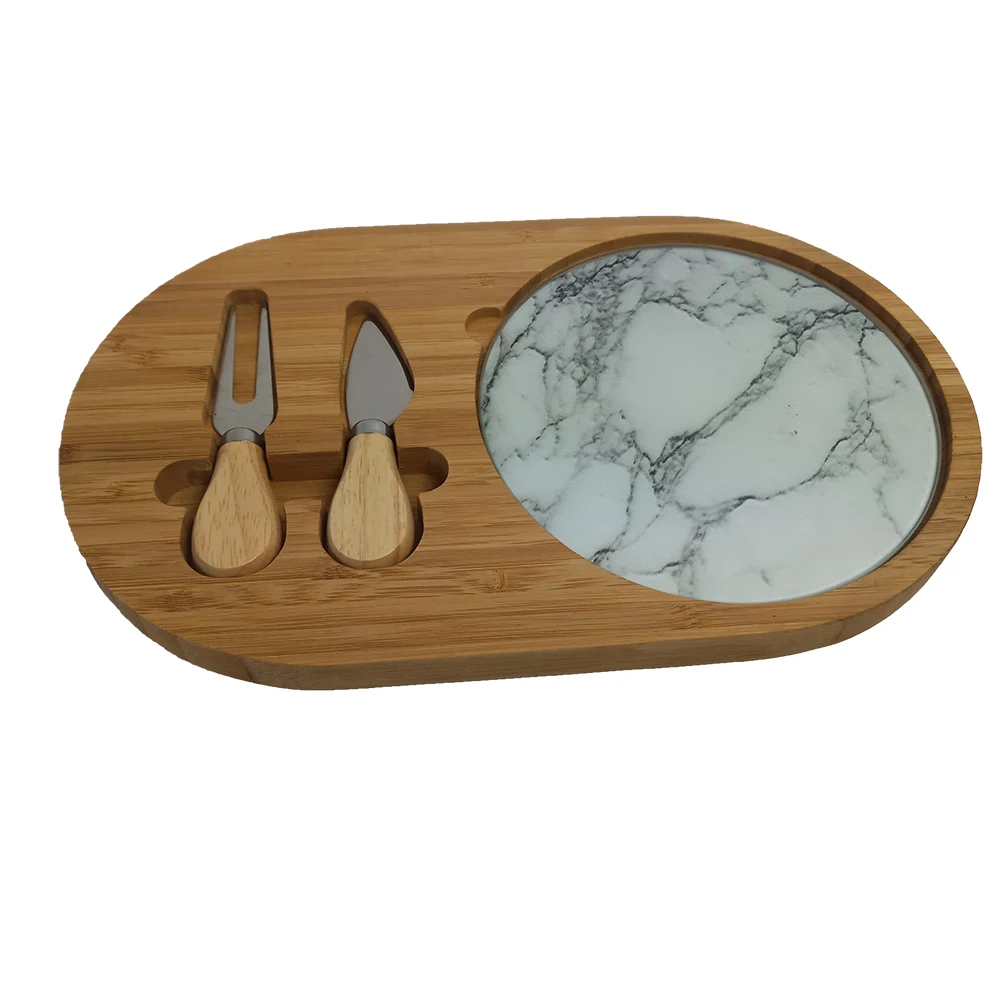
Cheese Knife with Tempered Glass Cutting Board Bamboo 