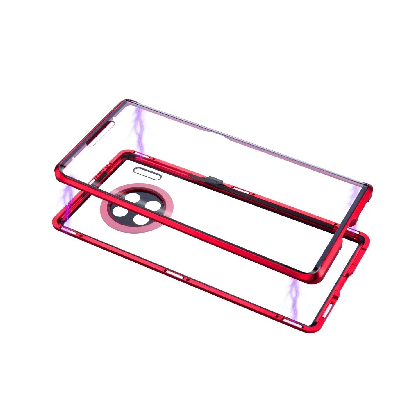 для Huawei мат 30 Чехол Ультра тонкий металлический каркас закаленное стеклянное покрытие чехол для телефона с магнитным замком