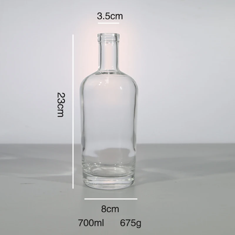 750ml Transparent Glass Bottle for Vodka and Whiskey - Custom Shape and Coating Variations
