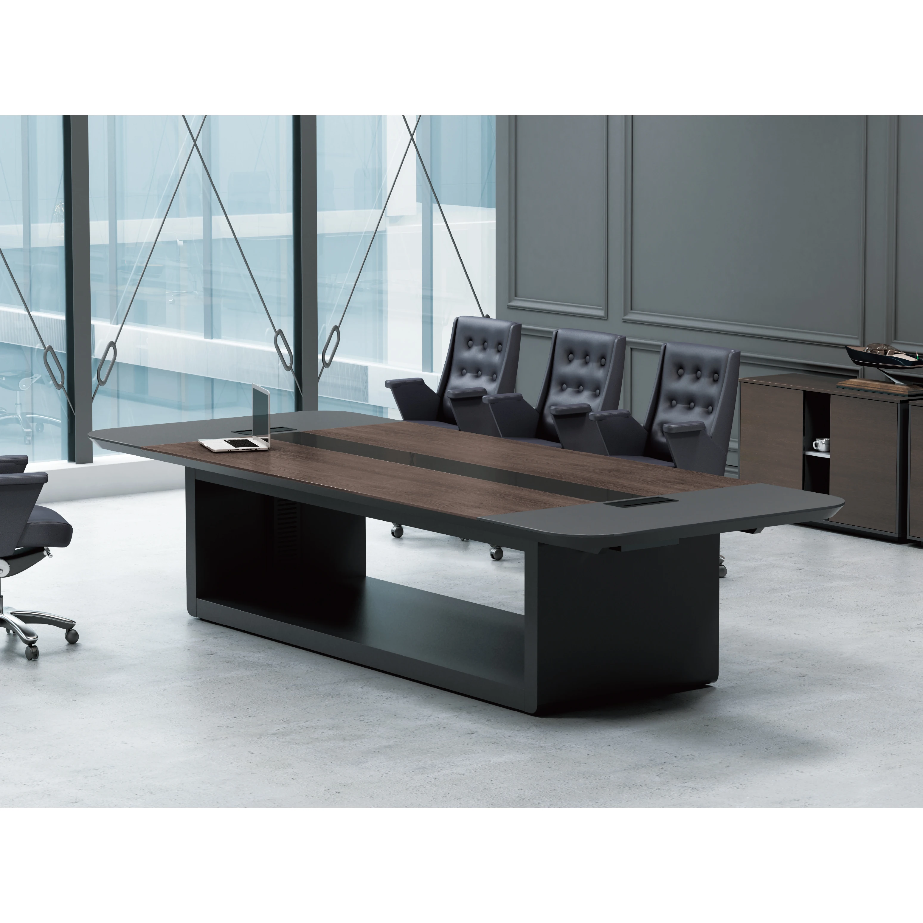 50mm Thickness Top Stylish Modern Office Board Meeting Room 10 To 12 Person Conference Table