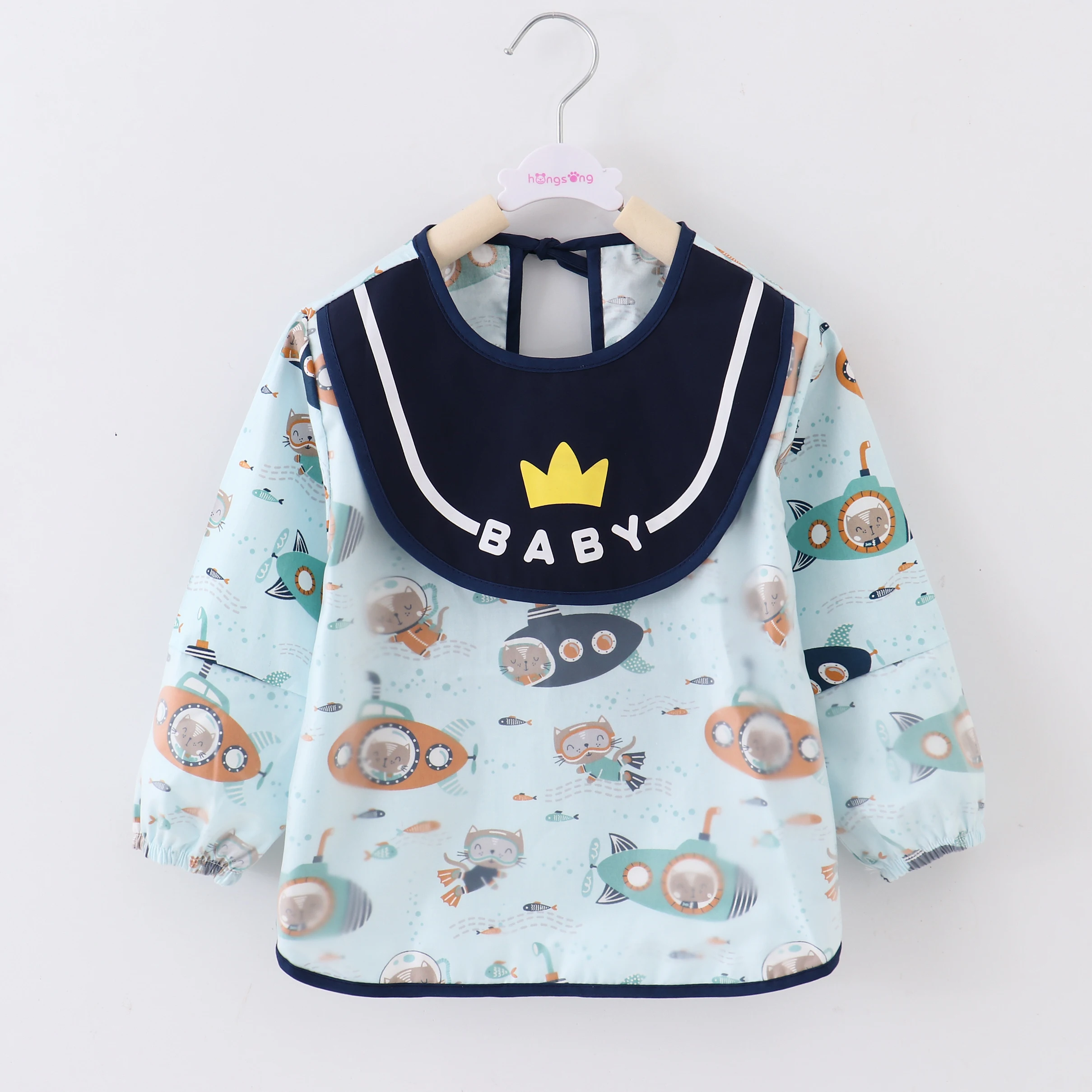 
Kids Branded Clothing Waterproof Long Sleeve Bib Wholesale Aprons Kitchen Cotton 