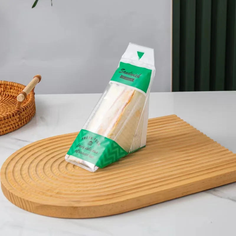 Disposable Triangle Plastic Sandwich Bags Easy Tear Triangular Bento Wrappers Bag Onigiri Sandwich Packaging Bags
