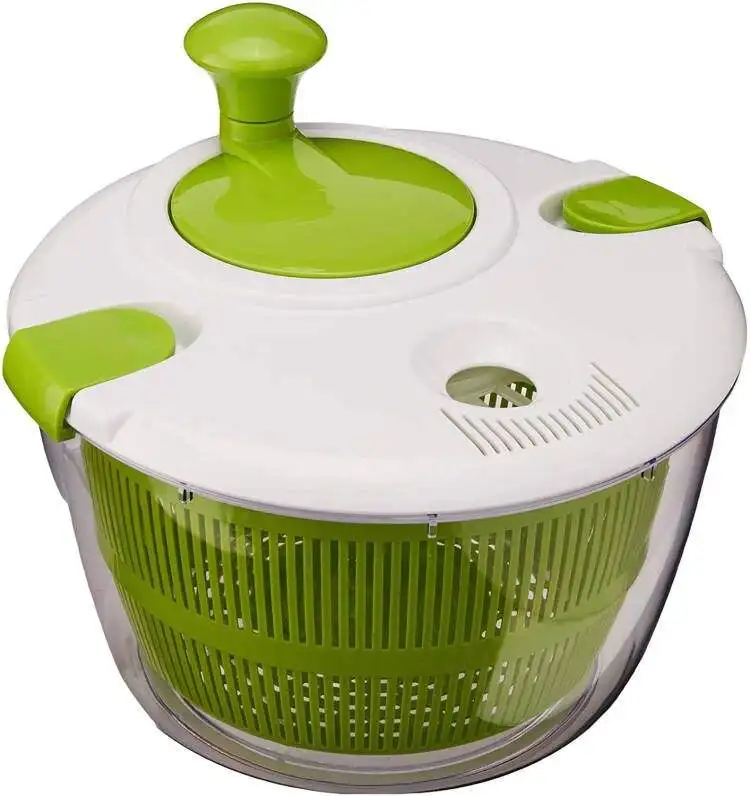 Vegetable Dryer Grater Slicer 5L Capacity Manual Lettuce Spinner With Secure Lid Lock Salad Spinners With Bowl Colander